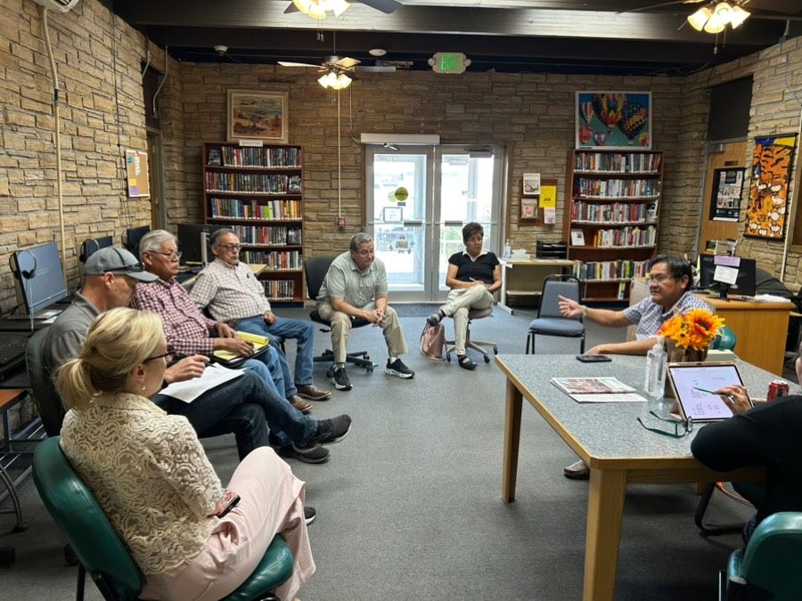 Jamie Harvey at a community meeting